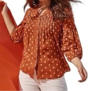 J. Jill Button Up Peasant Blouse